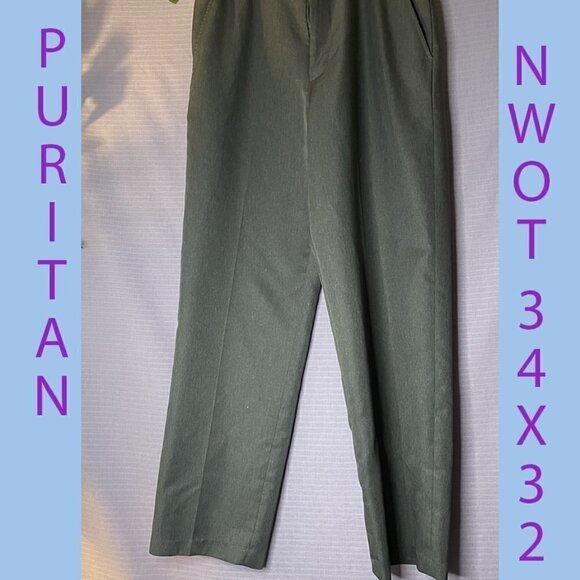 NWOT PURITAN 34X32 MENS GRAY DRESS PANTS - Picture 1 of 10